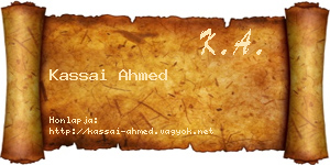 Kassai Ahmed névjegykártya